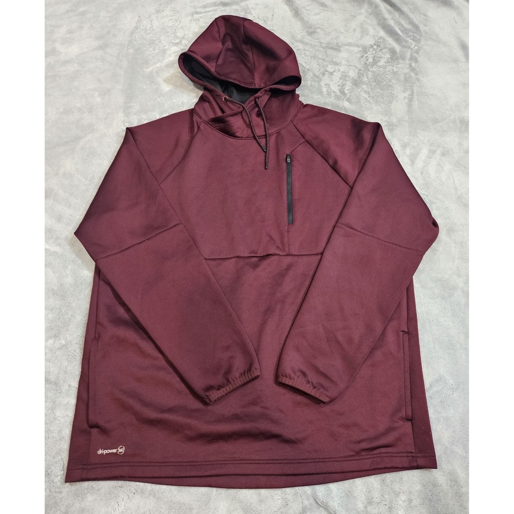 Russell Dri-Power 360 Fleece Pullover Hoodie Red/Maroon Men's Size Large